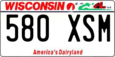 WI license plate 580XSM