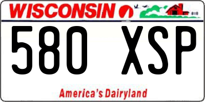 WI license plate 580XSP