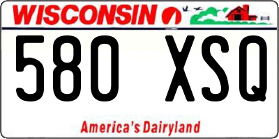 WI license plate 580XSQ