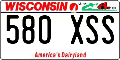 WI license plate 580XSS