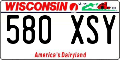 WI license plate 580XSY