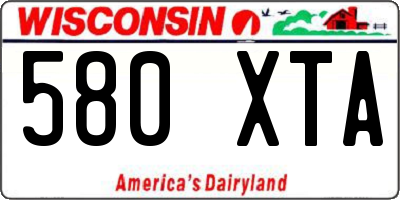 WI license plate 580XTA
