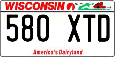 WI license plate 580XTD