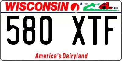 WI license plate 580XTF