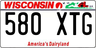 WI license plate 580XTG