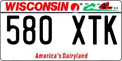 WI license plate 580XTK