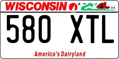 WI license plate 580XTL
