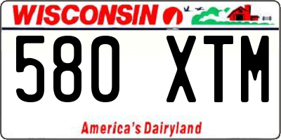 WI license plate 580XTM
