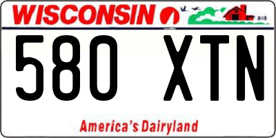 WI license plate 580XTN