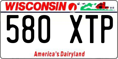 WI license plate 580XTP