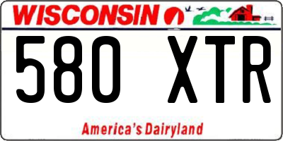WI license plate 580XTR
