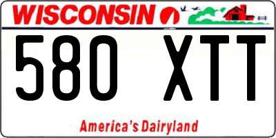 WI license plate 580XTT