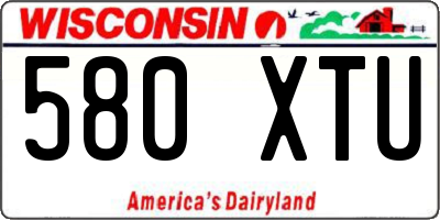 WI license plate 580XTU