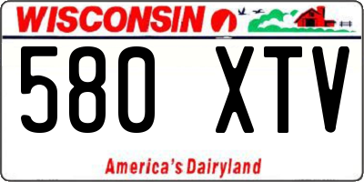 WI license plate 580XTV