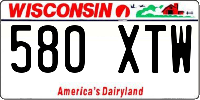 WI license plate 580XTW