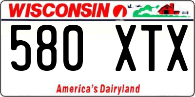 WI license plate 580XTX