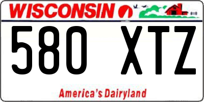 WI license plate 580XTZ