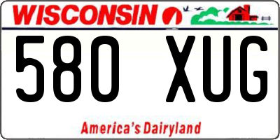 WI license plate 580XUG