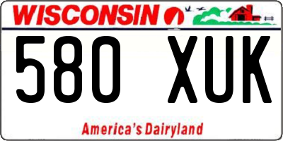WI license plate 580XUK