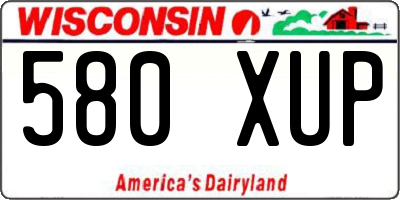 WI license plate 580XUP