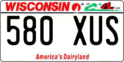 WI license plate 580XUS