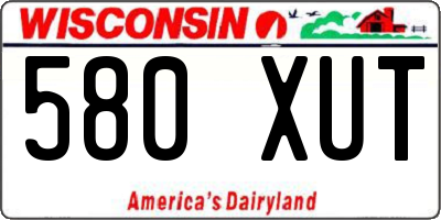 WI license plate 580XUT