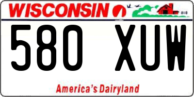 WI license plate 580XUW