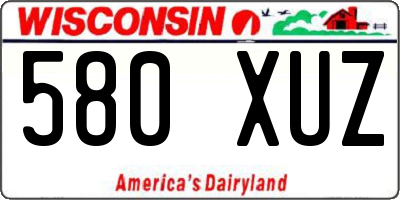 WI license plate 580XUZ