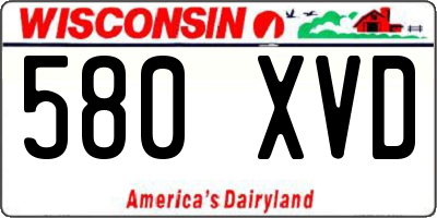 WI license plate 580XVD