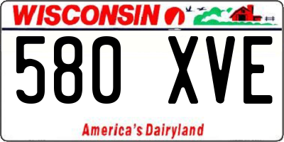 WI license plate 580XVE