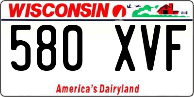 WI license plate 580XVF