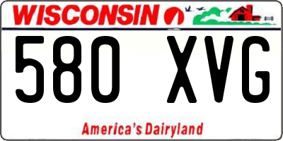 WI license plate 580XVG