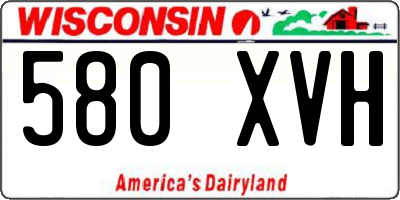 WI license plate 580XVH