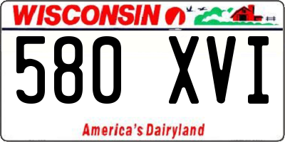 WI license plate 580XVI