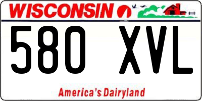 WI license plate 580XVL