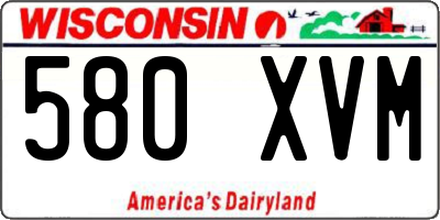 WI license plate 580XVM