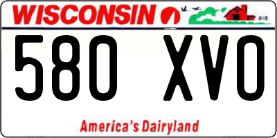 WI license plate 580XVO