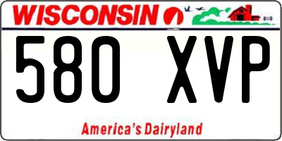 WI license plate 580XVP
