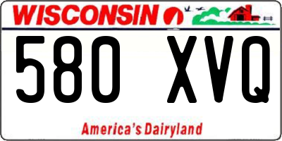 WI license plate 580XVQ