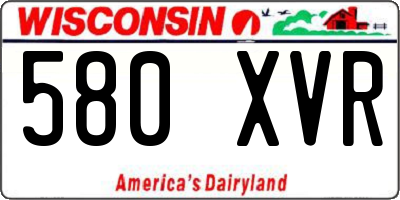 WI license plate 580XVR