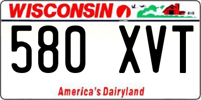 WI license plate 580XVT