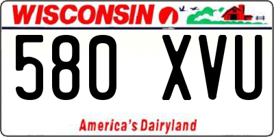 WI license plate 580XVU