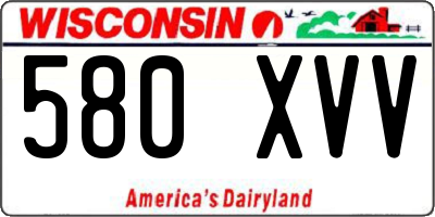 WI license plate 580XVV