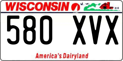 WI license plate 580XVX