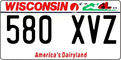 WI license plate 580XVZ
