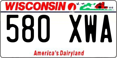 WI license plate 580XWA