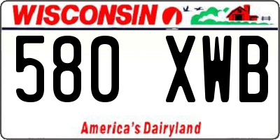 WI license plate 580XWB