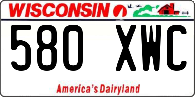 WI license plate 580XWC