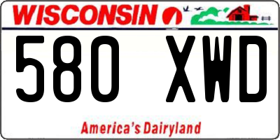 WI license plate 580XWD