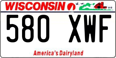 WI license plate 580XWF